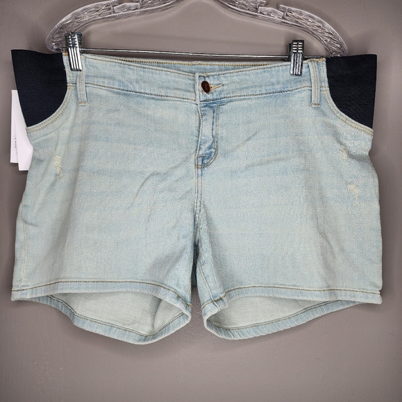 ISABEL MATERNITY By Ingrid & Isabel Under Belly Blue Jean Shorts. Size: 14. NWT - Picture 3 of 13